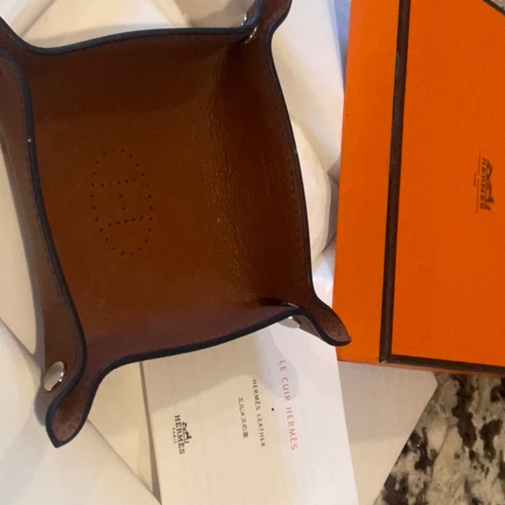 Hermes leather tray for men or women.